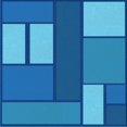 thumbnail image 1 of Ahgly Company Machine Washable Indoor Square Transitional Blue Area Rugs, 4' Square, 1 of 7