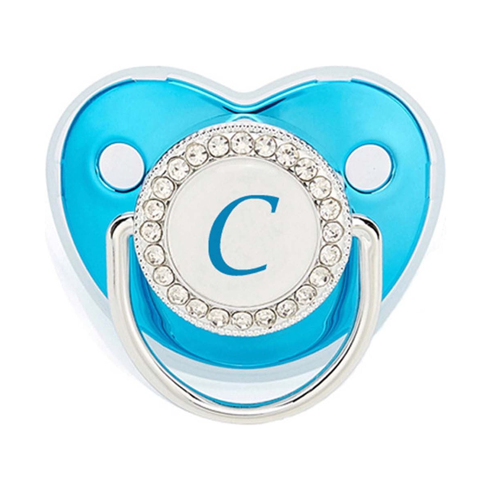 XZNGL Pacifier Clips Baby Girl Baby Pacifier 26 Letter Name Initials Clip Silicone Baby Pacifier Golden Shiny Newborn Pacifier Silicone Pacifier Clip