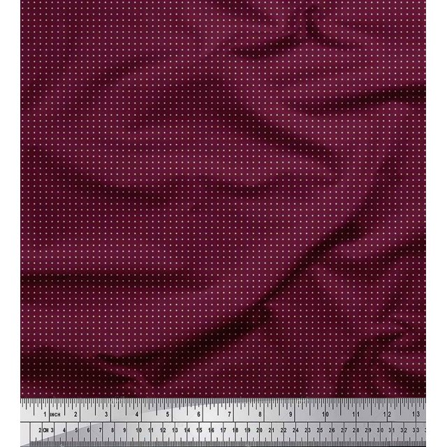 Soimoi Polyester Crepe Fabric Dots Dots Print Fabric by The Yard 52 Inch Wide