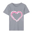 thumbnail image 4 of Pisexur T-shirt de la Saint-Valentin Haut T-shirt de la Saint-Valentin pour Femme Amour Imprimé T-shirt à Manches Courtes Haut à Manches Courtes Col Rond Haut/chemise, 4 of 5