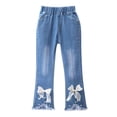 thumbnail image 1 of QIPOPIQ Girls Elastic Waist Slim Jeans,Ripped Fashion Simple Denim Pants 2-13 Years Clearance, 1 of 7