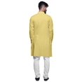 thumbnail image 3 of Atasi Button Down Asymmetrical Kurta For Men Solid Long Sleeve Kurta For Men, 3 of 6