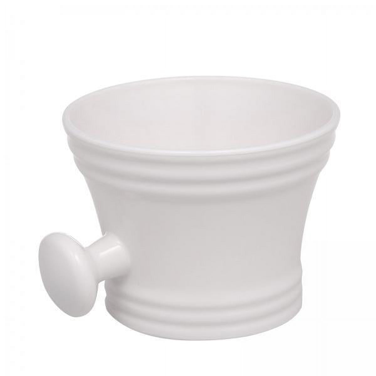 Bunblic 2xbol de Savon à Raser Traditionnel, Cadeaux à Grand Ouverture Bol de Crème à Savon Outils de Rasage pour Barbe, Blanc, 2 Pcs