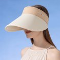 thumbnail image 2 of WEIYLL Ladies' Summer Sun Hat With Solid Color Large Brim & Foldable Ice Silk Visor Cap In Design Khaki for -, 2 of 6