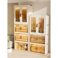 thumbnail image 3 of Garde-robe Pliable Simple Armoire Portable Armoire à Vêtements Chambre Chambre de Bébé Armoire Installation Rapide Gratuite Commode Armoire de Rangement, 3 of 3
