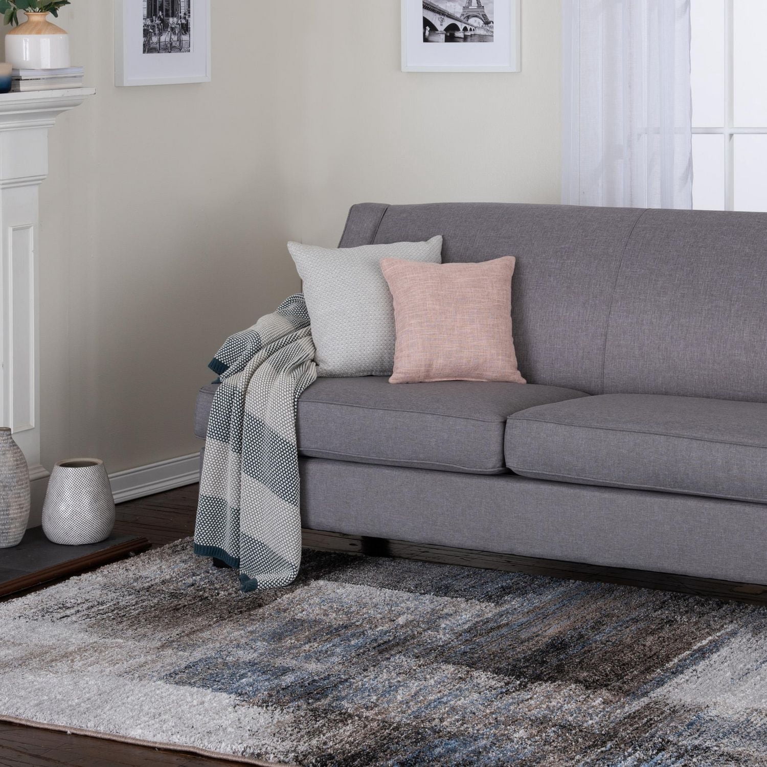 Rigton Blue and Brown Woven Area Rug