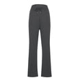 thumbnail image 5 of CFLVAEK Womens Office Flare Pants Casual Tummy Control Drawstring Waisted Slacks with Pocket Solid Color Work Straight Pant Casual Tall Lenth Business TrousersDark Gray L, 5 of 5