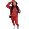 thumbnail image 1 of Avamo Ensemble Deux Pièces pour Femmes, Ensemble de Jogging à Capuche avec Cordon de Serrage et Poches, Chandails en Molleton et Pantalons de Jogging Rouge 3TG, 1 of 4