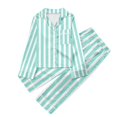 thumbnail image 1 of PMVFHDE Pyjamas pour Filles, Ensemble de Pyjamas Décontractés Imprimés à Boutons, Col à Revers, Manches Longues et Pantalon, Vert Menthe, 5-6 Ans, 1 of 4