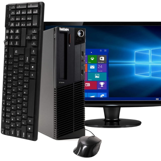 Lenovo ThinkCentre M91 Ordinateur de Bureau PC, 3.20 GHz Intel i5 Quad Core Gen 2, 16 Go DDR3 RAM, 512 Go SSD Disque Dur, Windows 10 Professionnel 64 Bits, Écran 22 Pouces Remis à Neuf