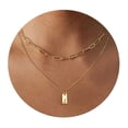 thumbnail image 3 of LYMAYTER Collier Pendentif Initiale en Or Collier Initiale Superposé en Or - Délicat, pour Femmes, 3 of 6