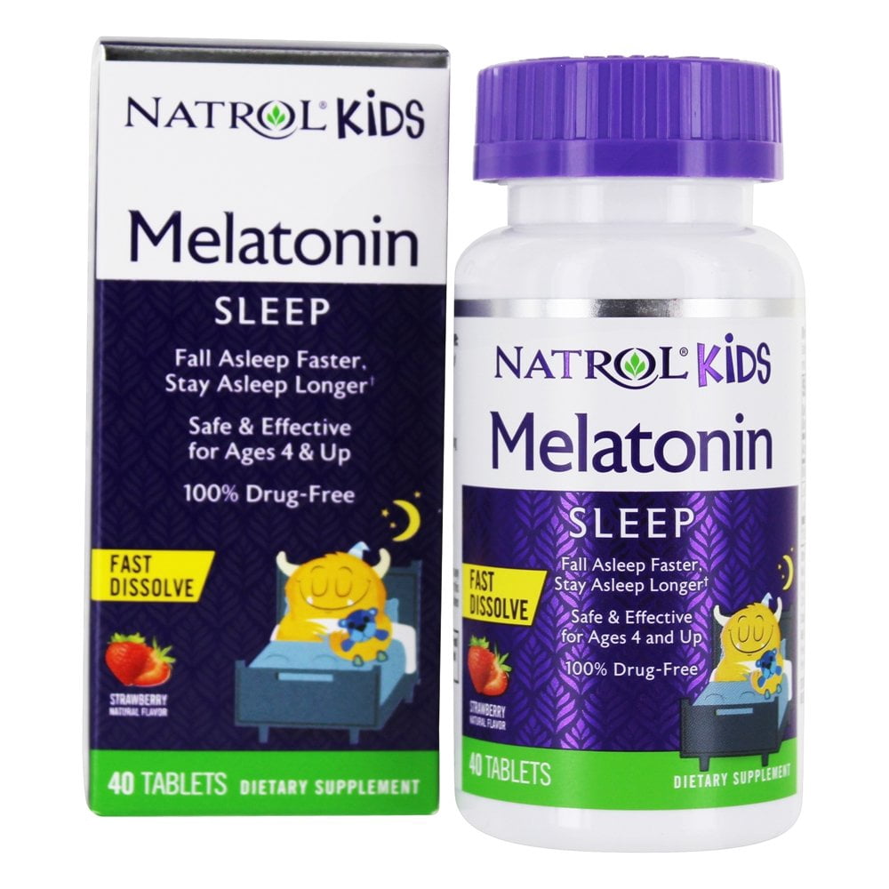 Natrol - Kids Melatonin Fast Dissolve Sleep Support Strawberry 1 mg. - 40 Tablets