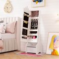 thumbnail image 2 of Costway Kids Jewelry Cabinet with Full-Length Mirror Drawer 2 Adjustable Tilt Angles White, 2 of 9