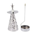 thumbnail image 1 of Stainless Steel Rotating Candle Holder with Tray for Romantic Home Decor and Special Occasions Tabletop Candlestick Set for Christmas Weddings Parties, 1 of 8