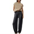 thumbnail image 1 of Timegard Ensembles Lounge pour Femmes 2 Pcs Hauts Courts Amples à Manches Cap Courtes Pantalons à Bas Resserré avec Poches Tenues, 1 of 4