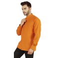 thumbnail image 4 of Bestman Solid Button-Down Shirt For Mens Chinese Collar Front Placket Formal Shirts, 4 of 7