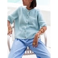 thumbnail image 2 of Gupgi Knitted Crop Cardigan for Women Short Sleeve Button Down Sweater Solid Color Ribbed Tops, 2 of 6