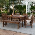 thumbnail image 2 of Walker Edison Ensemble de Salle à Manger Patio Extérieur Chevron 6 Pièces en Brun Foncé, 2 of 7
