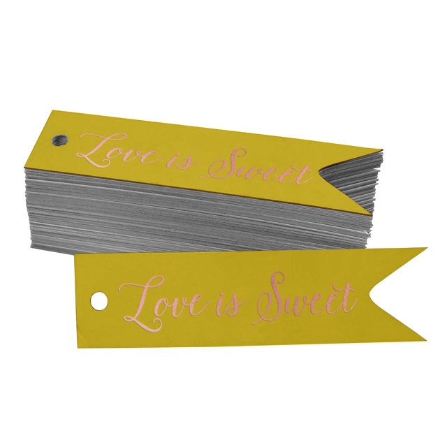 Inkdotpot Étiquettes de Mariage en Feuille d'Or Rose Véritable, 100 Pcs