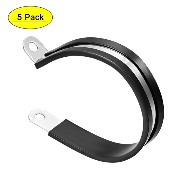 Unique Bargains 2.48'' R Shape Rubber Cushioned Insulated Clamps 304 Stainless Steel 5 Pack