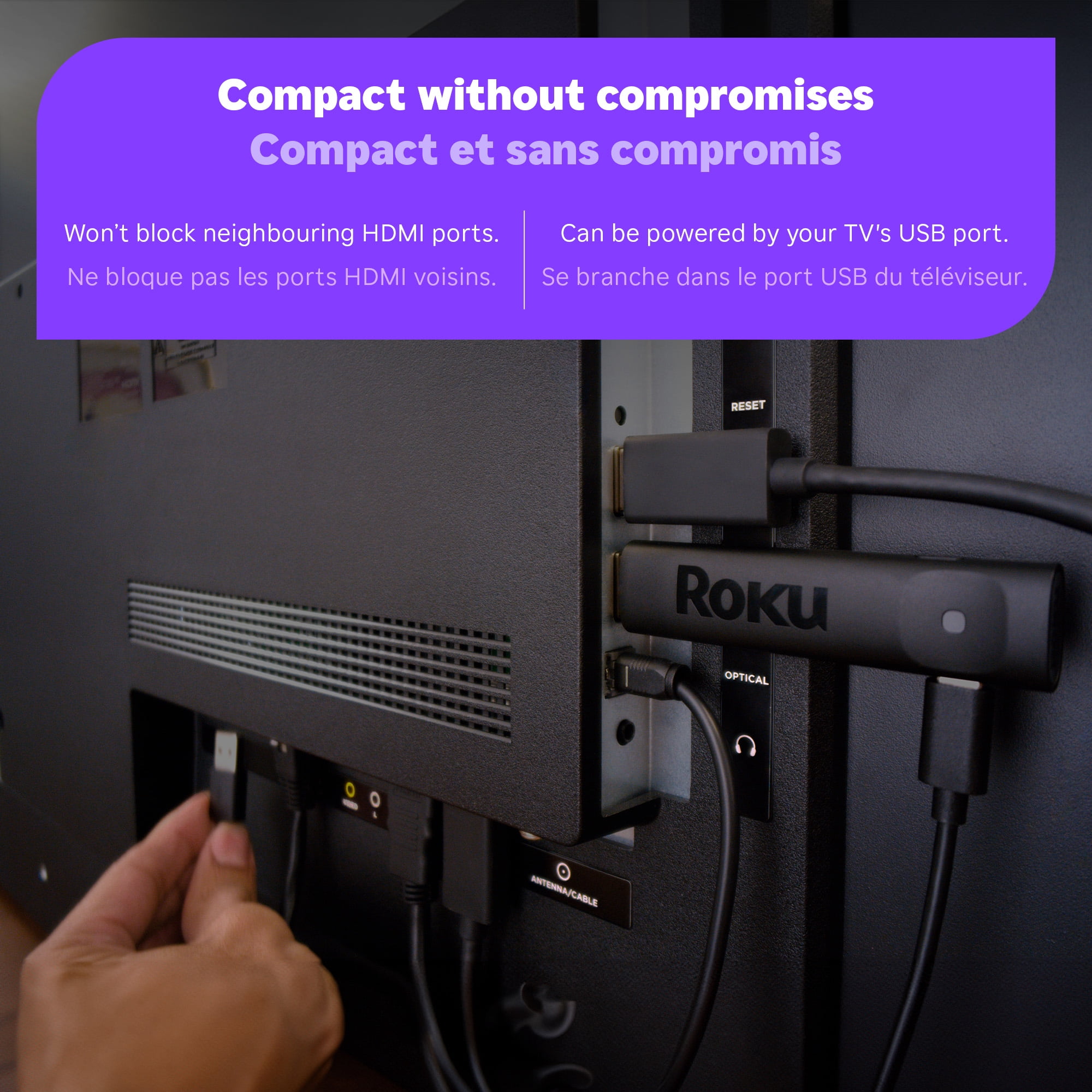 Roku® Streaming Stick Plus 2025 – 4K and HDR Roku Streaming Device for TV with Voice Remote – Free and live TV