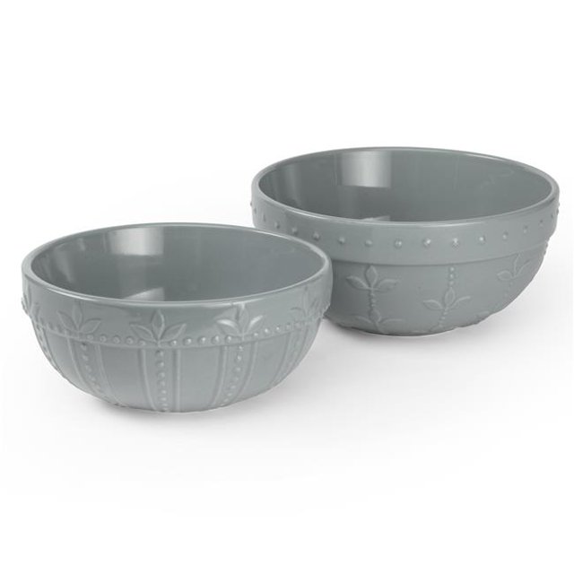 Signature Houseware 70707 Sorrento Gray Mixing Bowl Set, Small & Medium