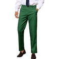 thumbnail image 4 of INSPIRE CHIC Men's Pants Houndstooth Checked Slim Fit Zipper Closure Dress Pants 30 Green Black, 4 of 4