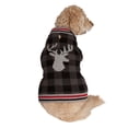 thumbnail image 1 of Holiday Time Grey Check Moose Dog Sweater, 1 of 2