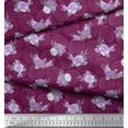 thumbnail image 3 of Soimoi Pink Rayon Fabric Circle & Peony Floral Printed Fabric 1 Yard 58 Inch Wide, 3 of 5