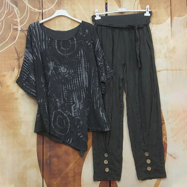 Ensembles d'Entraînement pour Femmes Imprimé Col Ras du Cou Manches Courtes Chandail à Enfiler Hauts + Pantalons Ensemble Été Ensemble 2 Pcs pour Femmes en Liquidation