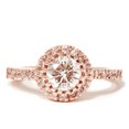 thumbnail image 1 of 3/4ct Diamond Halo Ring 14K Rose Gold, 1 of 3