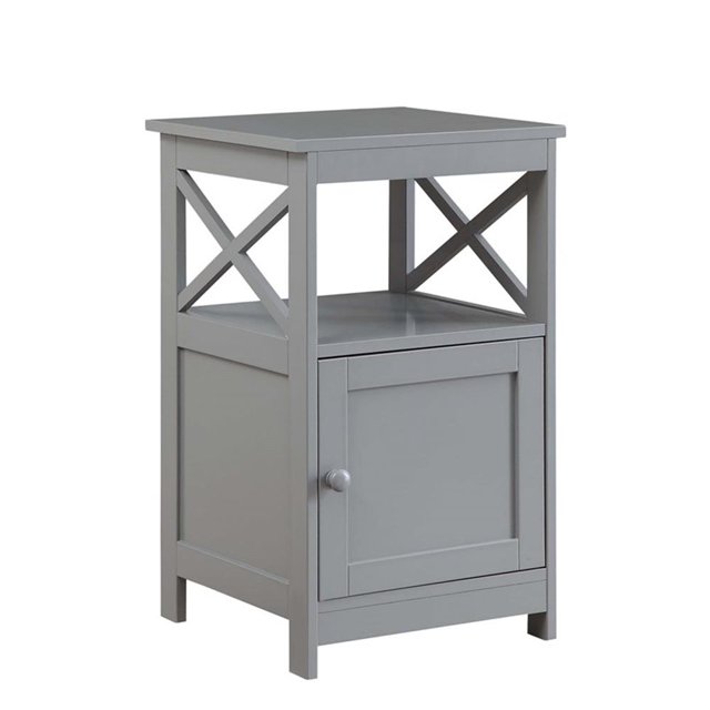 Convenience Concepts Table d'Appoint Oxford avec Armoire, Fini Bois Gris