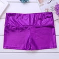 thumbnail image 1 of vastwit Girls Shiny Metallic Shorts Gymnastics Dance Shorts Purple 8, 1 of 5