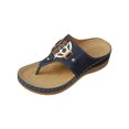 thumbnail image 2 of Gspmoly Sandales à Enfiler pour Femmes, Sandales de Plage à Bout Rond de Mode Décontractée d'Été Nouvelles pour la Plage et les Loisirs, Semelle Épaisse, Talons Compensés, Pantoufles pour Femmes Bleu 43, 2 of 6
