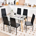 thumbnail image 3 of Gymax Set of 6 Dining Side Chair PVC High Back Metal Legs Kitchen Home Furniture Black, 3 of 7