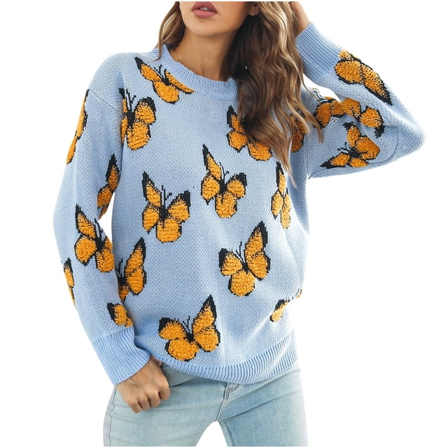 Mrat Chandails à Col Roulé pour Femmes à Manches Longues Chandail Uni à Col Rond à Boutons à Manches Longues pour Femmes Chandail Décontracté à Enfiler Hauts Automne pour Femmes Tenues Tendance S-57 Bleu Pâle m