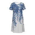 thumbnail image 5 of Robe Maxi d'Été pour Femme, Robe d'Été Bohème à Imprimé, Manches Courtes, Robe de Plage, Robe Longueur Genou, Robe à Manches Courtes en Liquidation, 5 of 5