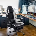 thumbnail image 3 of Homall Gaming Chair with Footrest Massage Office Chair Computer Racing Chair High Back PU Leather Chair,White, 3 of 7
