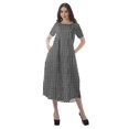 thumbnail image 4 of Moomaya Robes d'Été Imprimées pour Femmes à Manches Courtes en Coton Flex Robe de Soirée, 4 of 5