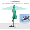 thumbnail image 4 of Outsunny 10ft Offset Patio Umbrella with Base, Hanging Parasol, Green, 4 of 10