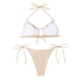 thumbnail image 2 of Ensembles de Bikini Deux Pièces pour Femmes, Haut Triangle à Dos Nu, Maillot de Bain String, 2 of 7