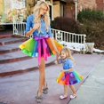 thumbnail image 5 of Matching Mother and Daughter Summer Rainbow Tutu Skirt Party Dress Outfits, 5 of 5