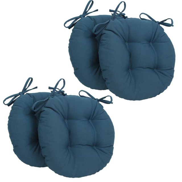 Coussins de Chaise Ronds Capitonnés en Sergé Uni de 16 Po (Ensemble de 4)