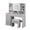 White, variant on Ktaxon Large 47.2" Makeup Vanity with 3 Color Lights, Vanity Desk with USB Charging Station, Vanity Makeup Table with Visible Drawers, Hidden and Open Storage Shelves, White