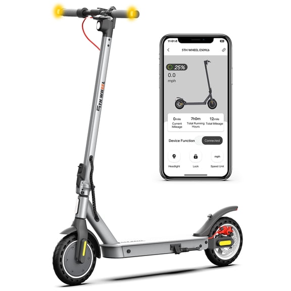 5TH WHEEL W09S Trottinette Électrique 350W avec Clignotants, Pneus Pleins de 8,5”, 29 Km/h et Autonomie de 32 km, Trottinette Électrique Pliable pour Adultes avec Contrôle par Application