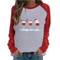 thumbnail image 1 of XZNGL Casual Tops for Women Womens Spring Patchwork Christmas Printed Long Sleeves Round Neck Casual Tee Tops Christmas Tops for Women Spring Tops for Women Long Sleeves for Women, 1 of 6
