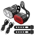 thumbnail image 1 of Bicycle Lights Front and Rear Rechargeable Bicycle Lights Bicycle Headlights Tail Lights Set Mountain Bike Lights Bike Headlight and Tail Light Set Bike Tail Light Rechargeable, 1 of 9