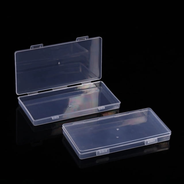 Transparent Rectangular Plastic Storage Box | Clear Lid Organizer Case - Durable Lightweight Bin | Multi-Purpose Visible Container for Home Office Supplies | Compact Space-Saving | 1 Pack | Pen