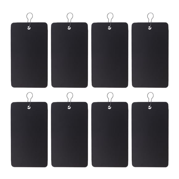 Quentinu 400pcs Plastic Hanging Tags Iron Gourd Pin Set Waterproof PVC ID Holder for Office (200pcs Tag, 200pcs Pin, Black)