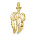 thumbnail image 1 of Diamond2Deal 10K Pendentif Initiale Lettre Rainurée en Or Jaune pour Femmes, 1 of 5